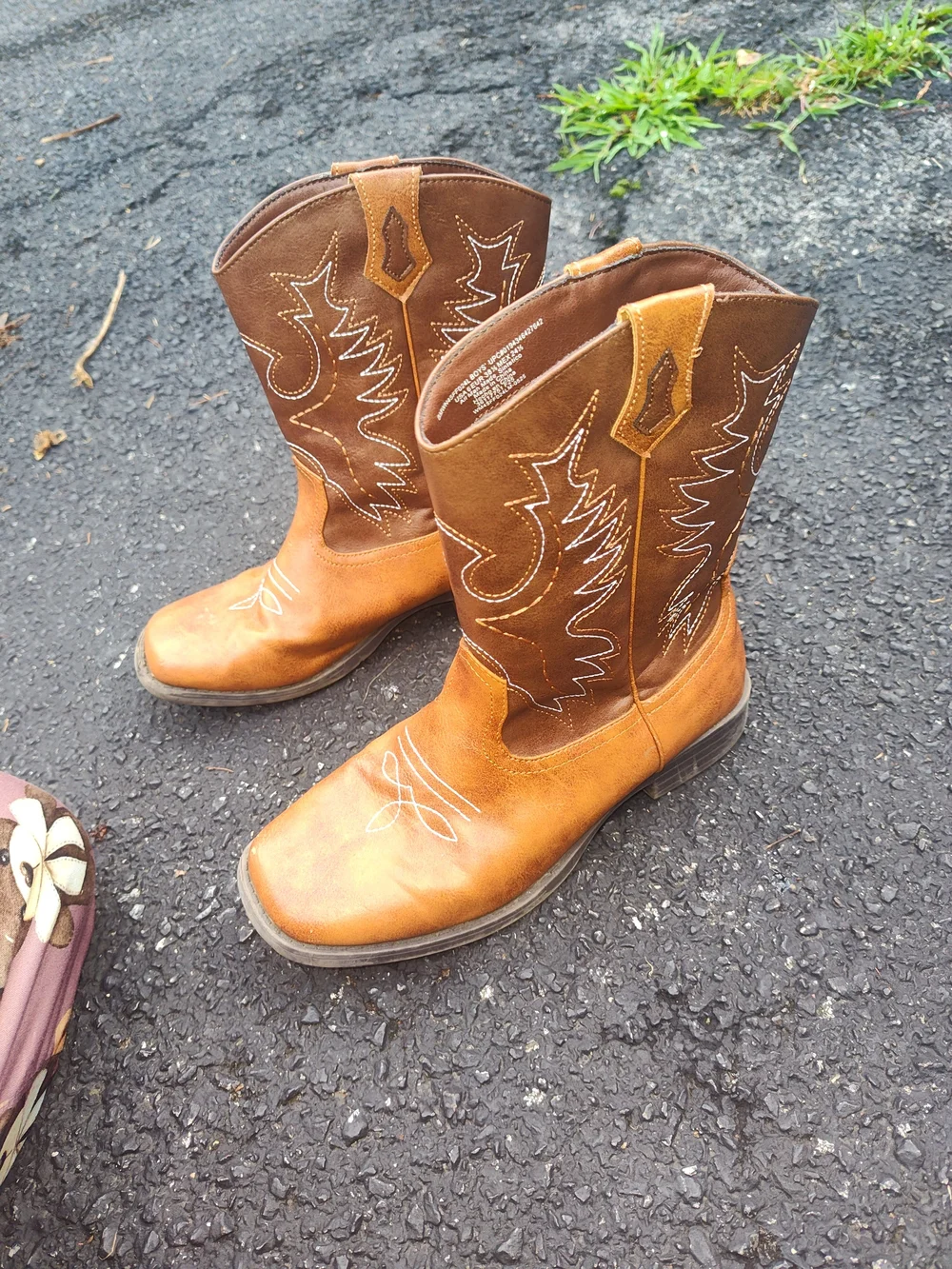 Wonder Nation Two-Tone Brown Western Cowboy Boots
